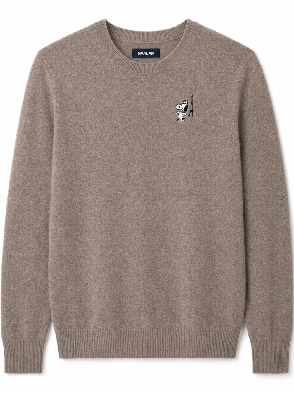 NAADAM 100% Cashmere Snoopy Eiffel Tower Crewneck Sweater Brown Men’s Size XL